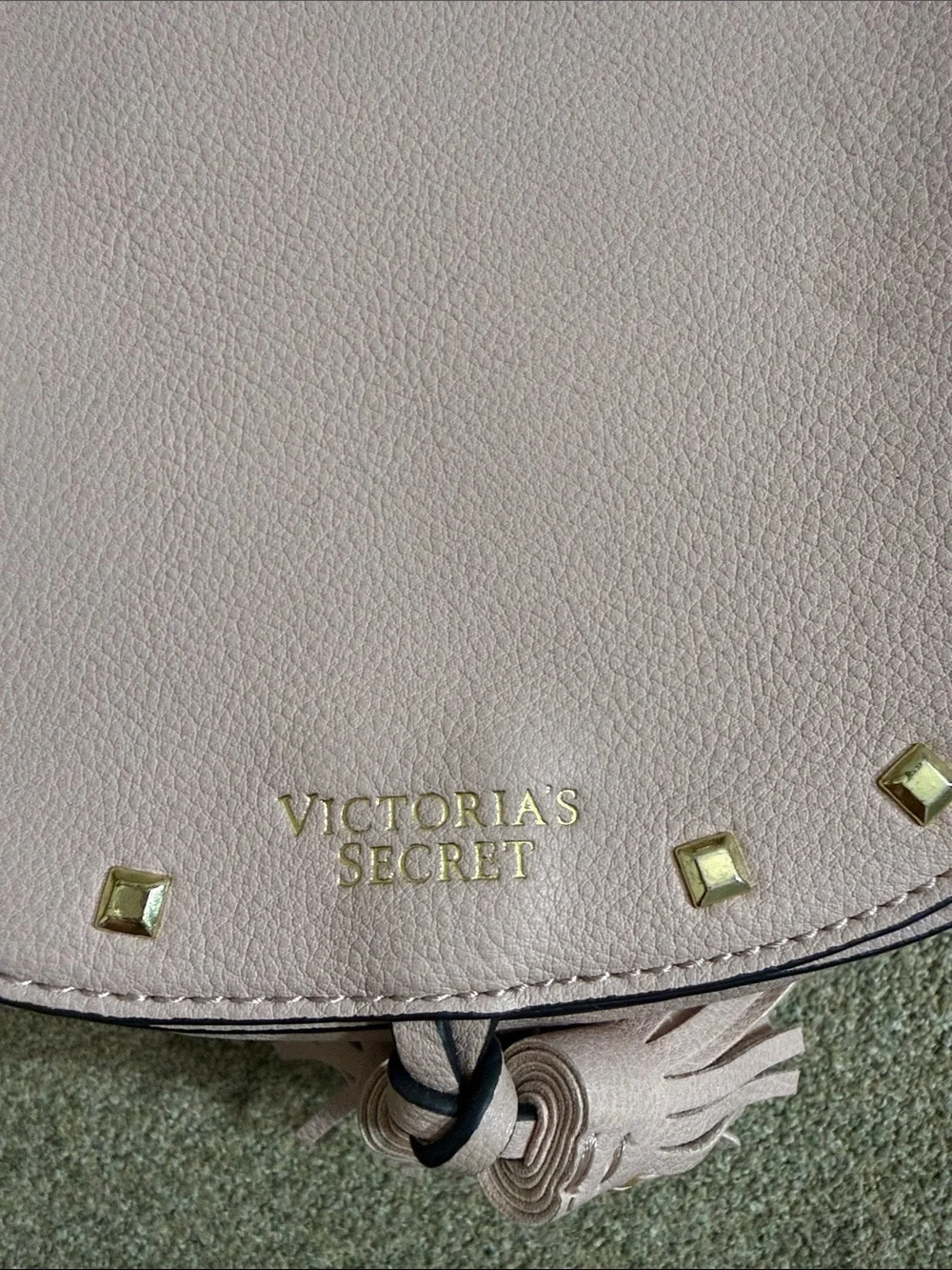 Victorias Secret Crossbody Bag Festival Pink Studded Tassels Adjustable Strap